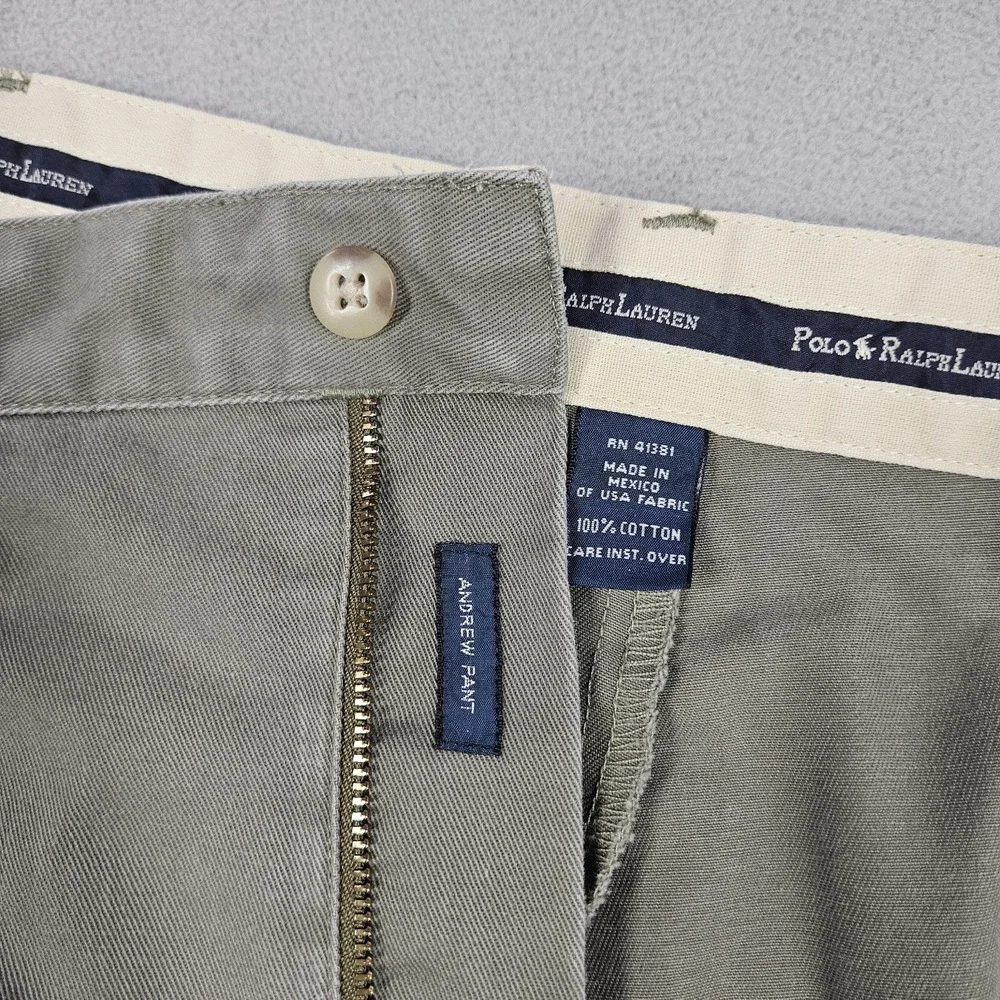Vintage Polo Ralph Lauren Andrew Chino Pant Mens 38x32 Fits (37x31.5) Pleated